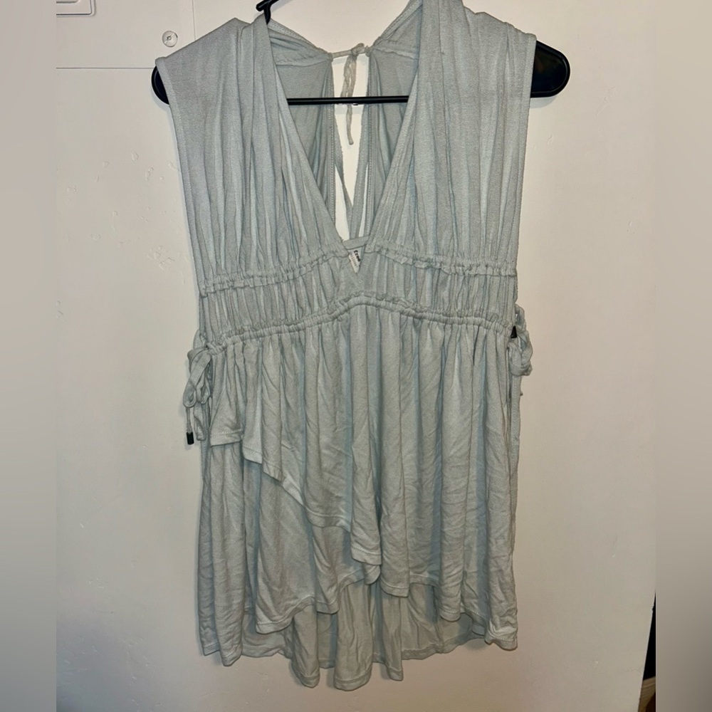 Free People Light Blue/Gray Sleeveless Tunic